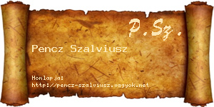 Pencz Szalviusz névjegykártya